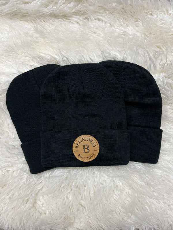 Broadway Leather Patch Beanie