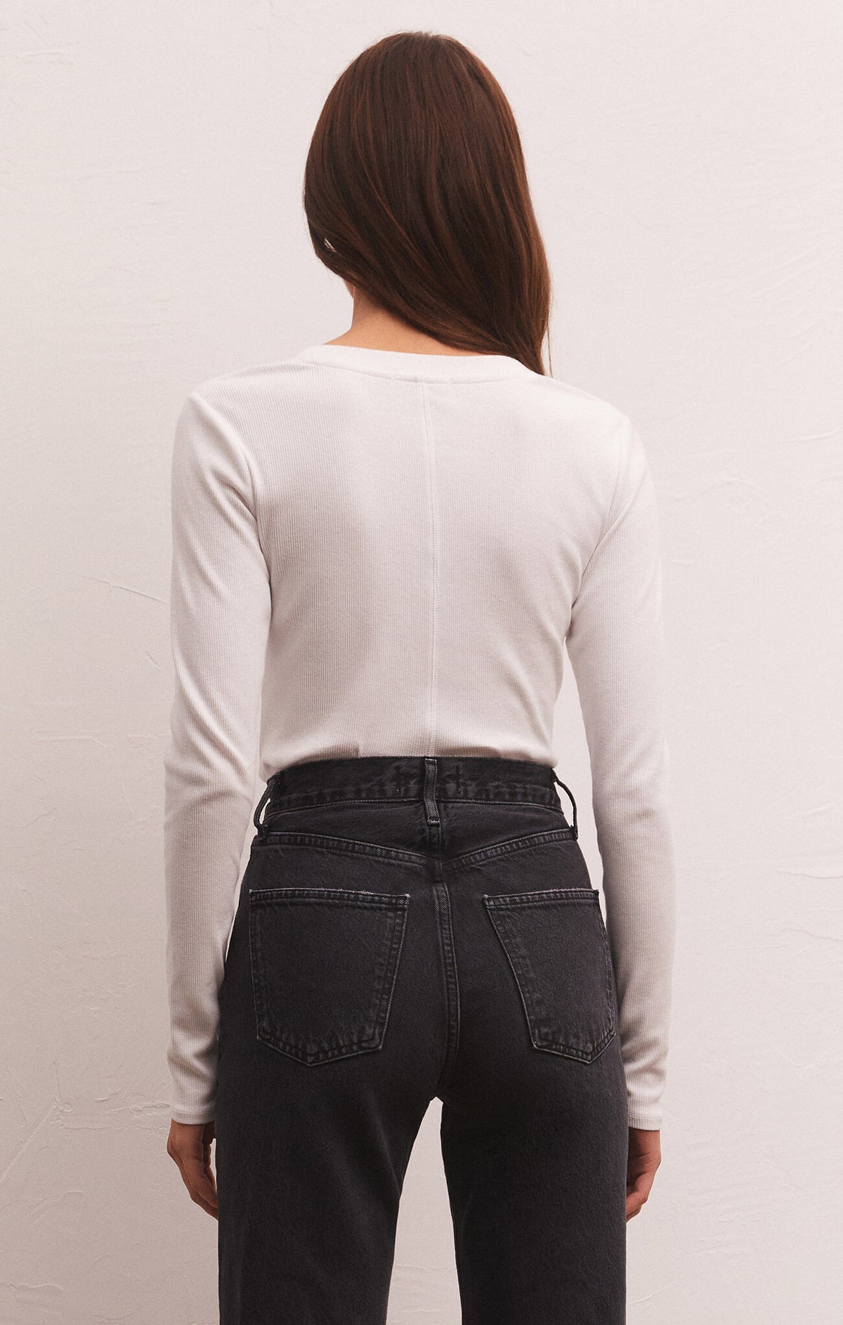 Sirena Rib Long Sleeve Shirt White