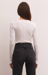 Sirena Rib Long Sleeve Shirt White