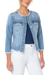 Fray Hem Classic Jean Jacket Torrey Pines