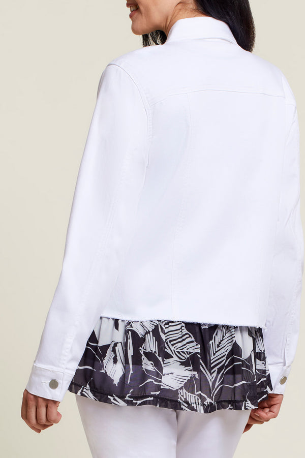 Unfinished Hem Button Down Jacket