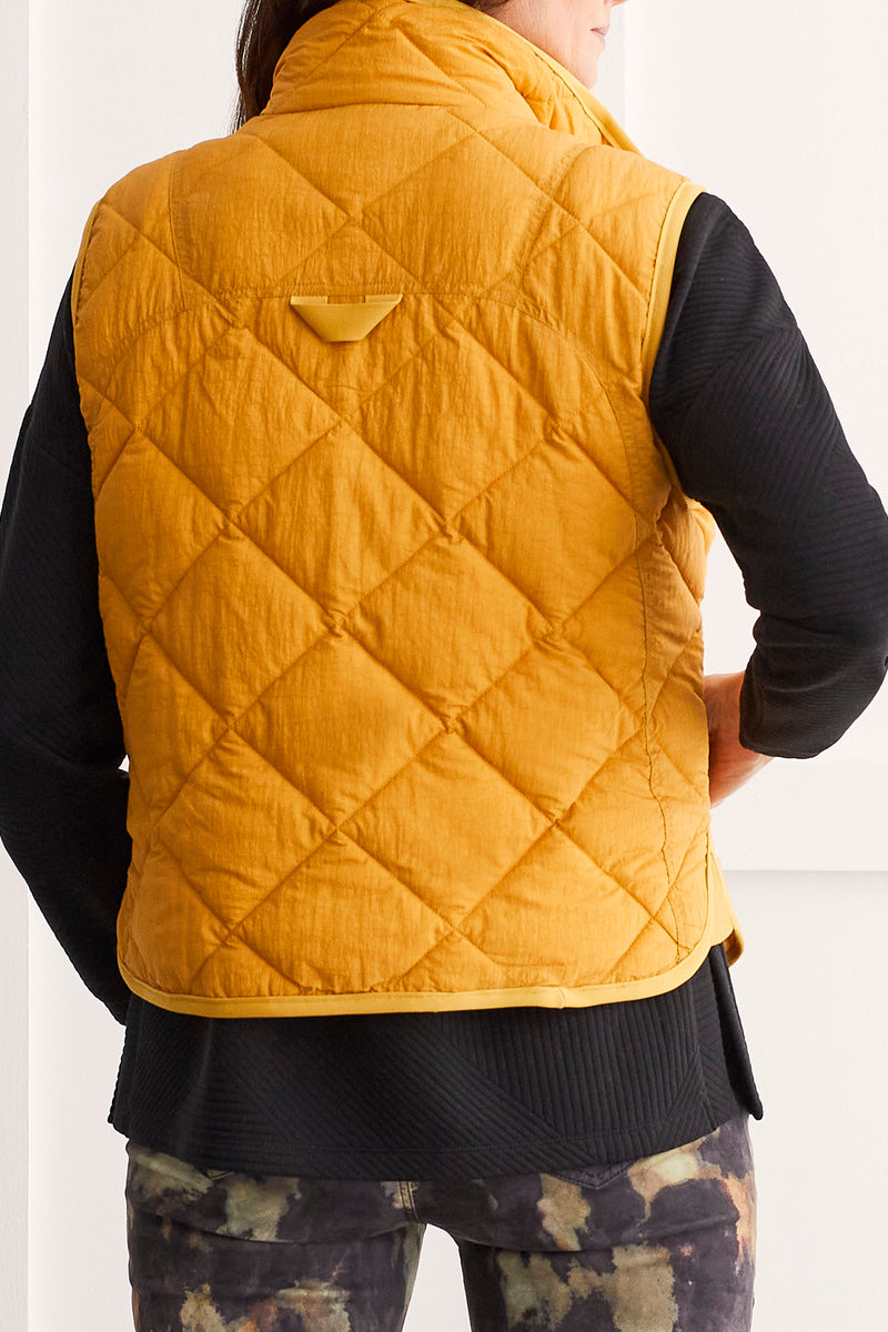 Puffer Quilted Crinkle Buttoned Vest