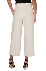 Belted Paperbag Wide Leg Crop Pant Dusty Tan