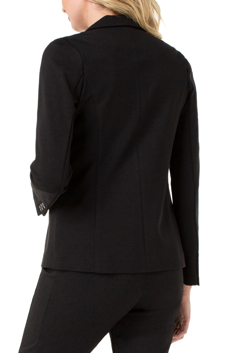 Classic Fitted Solid Blazer Black