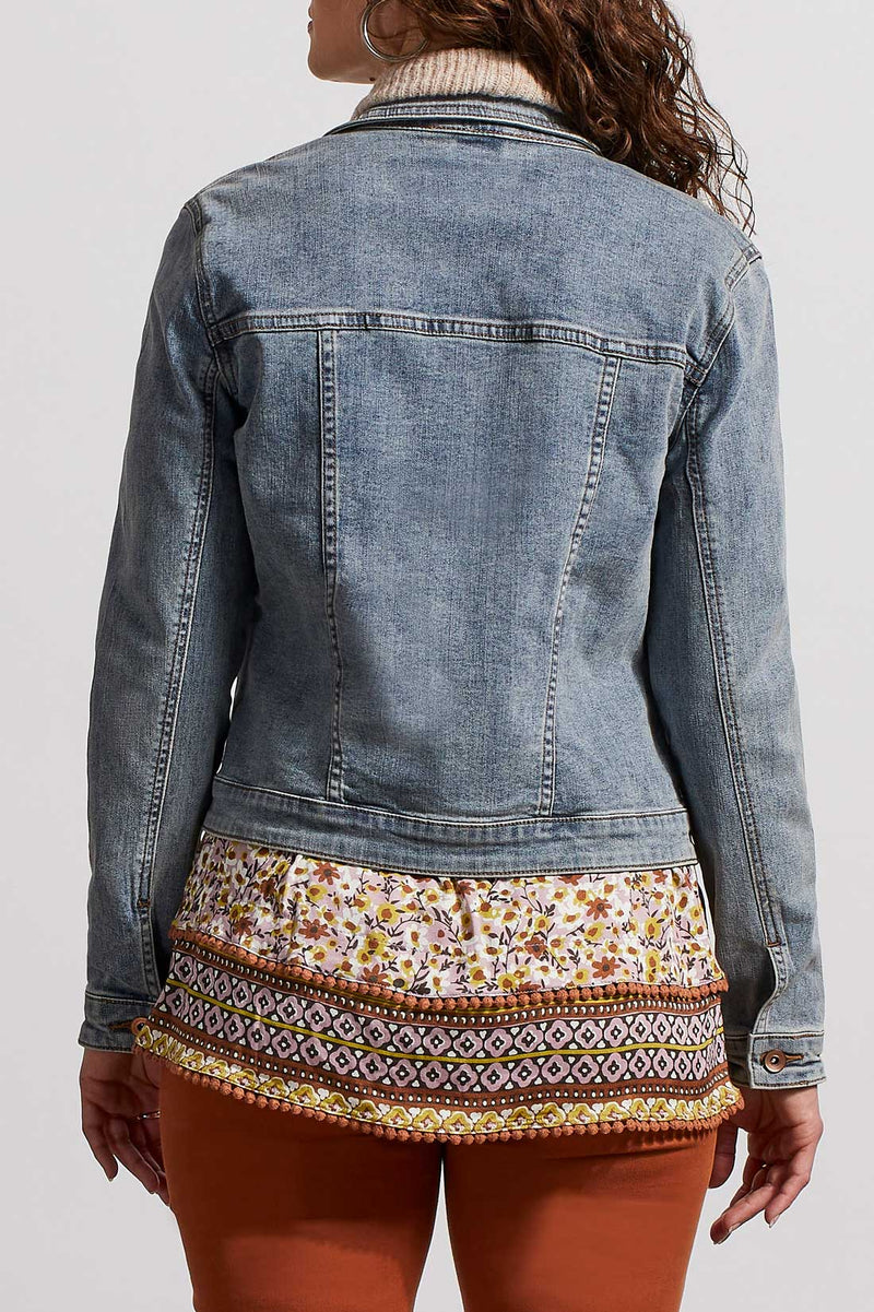 Waterfall Sweater Collar Denim Jacket