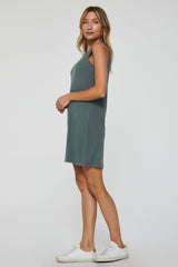 Justine High Neck Sleeveless Dress Sage Brush