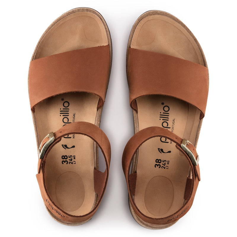 Glenda Nubuck Suede Sandals Pecan