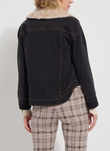 Andi Sherpa Trim Denim Jacket Midtown Black