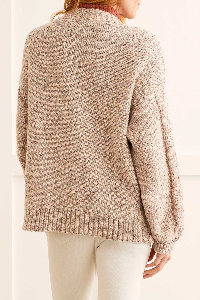 Cocoon Cable Sweater Cardi Oyster
