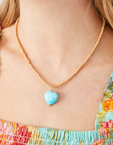 Full Heart 18" Necklace - Turquoise Natural