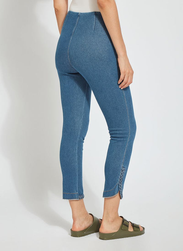 Happy Hour Braided Crop Jean Midwash