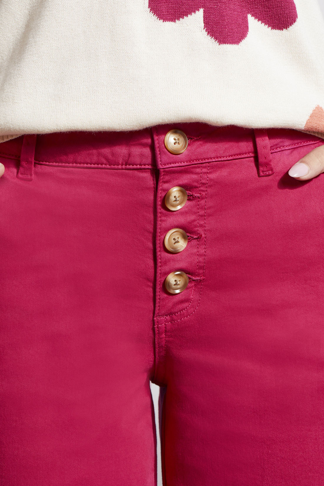 Audrey Button Fly Wide Leg Jeans Daiquiri