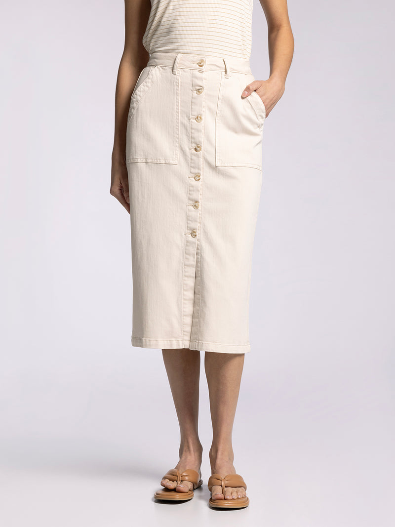 Victoria Button Down Midi Skirt