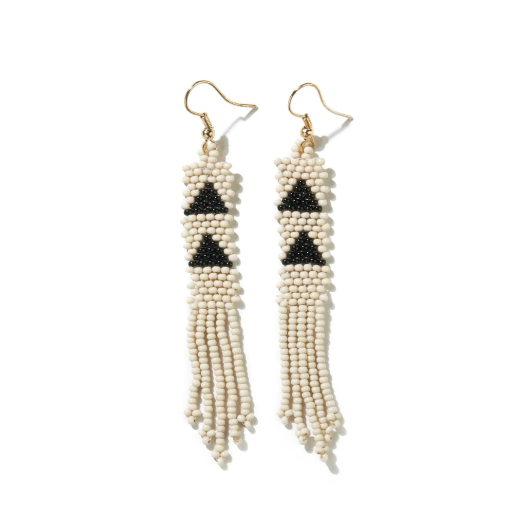 Emma Triangle Petite Fringe Beaded Earrings