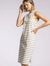 Kendari Tank Dress Ivory Grey Stripe