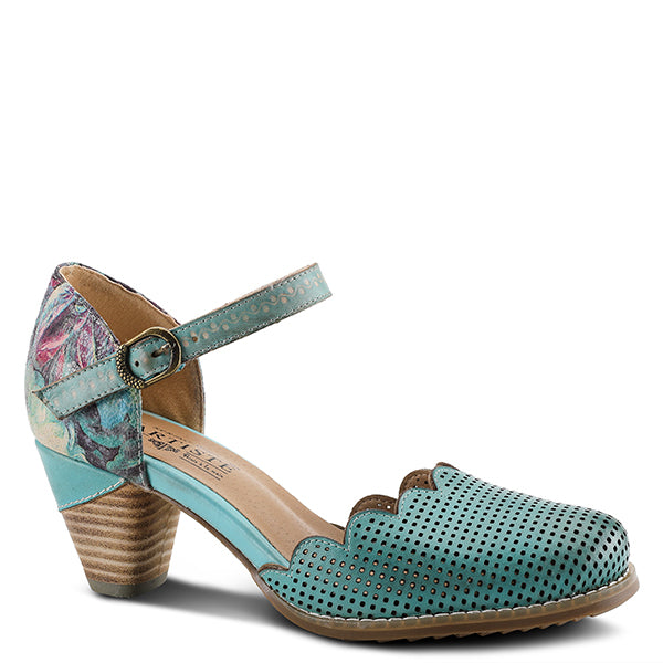 Parchelle Mary Jane Heel Sky Blue Multi