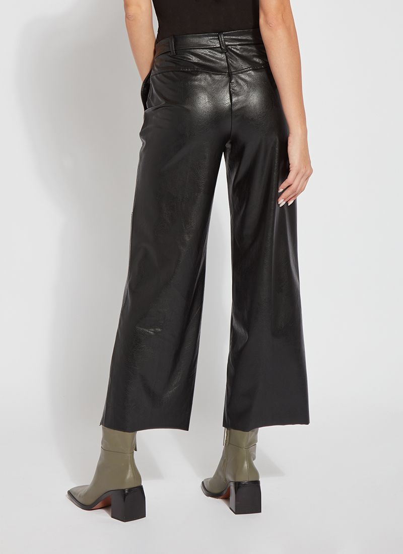 Aimee Straight Vegan Leather Crop Black