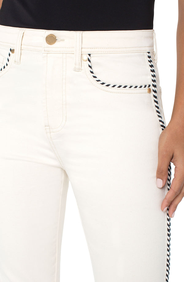 Piping Detail High Waisted Crop Flare Seaside Dunes