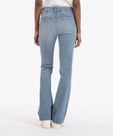 Natalie Back Welt Pocket Mid Rise Flare Jeans Moment