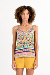Floral Border Print Cami Multi Olga