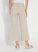 Kate Printed Wide Leg Crop Pants Khaki Ledger Lines