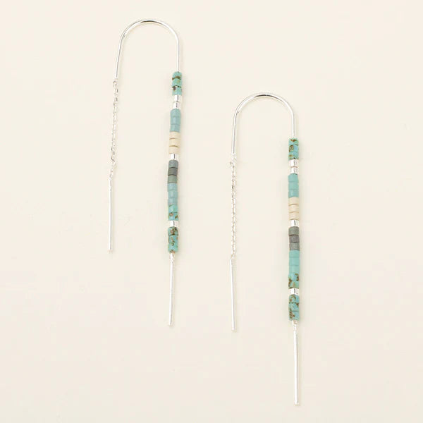 Chromacolor Miyuki Thread Earrings Turquoise Multi + Silver