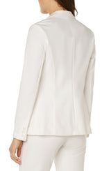 Classic Fitted Solid Blazer Vintage White
