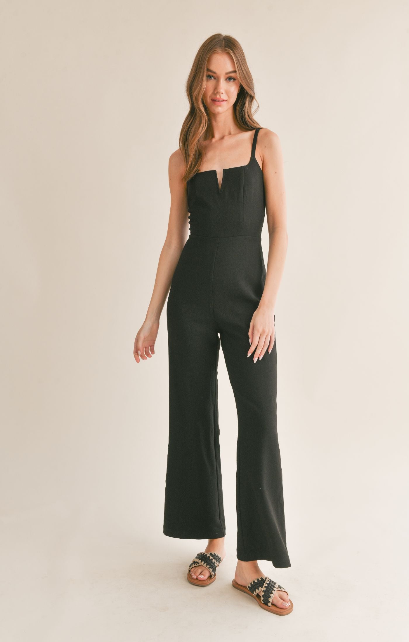 Serene V Cutout Jumpsuit Black