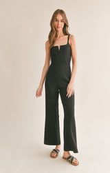 Serene V Cutout Jumpsuit Black