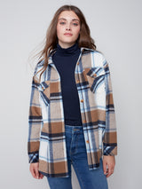 Plaid Flannel Shirt Jacket Truffle