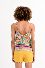 Floral Border Print Cami Multi Olga