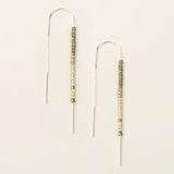 Chromacolor Miyuki Thread Earrings Pewter Multi + Silver