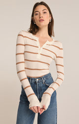 Scarlett Rib Henley Sea Salt
