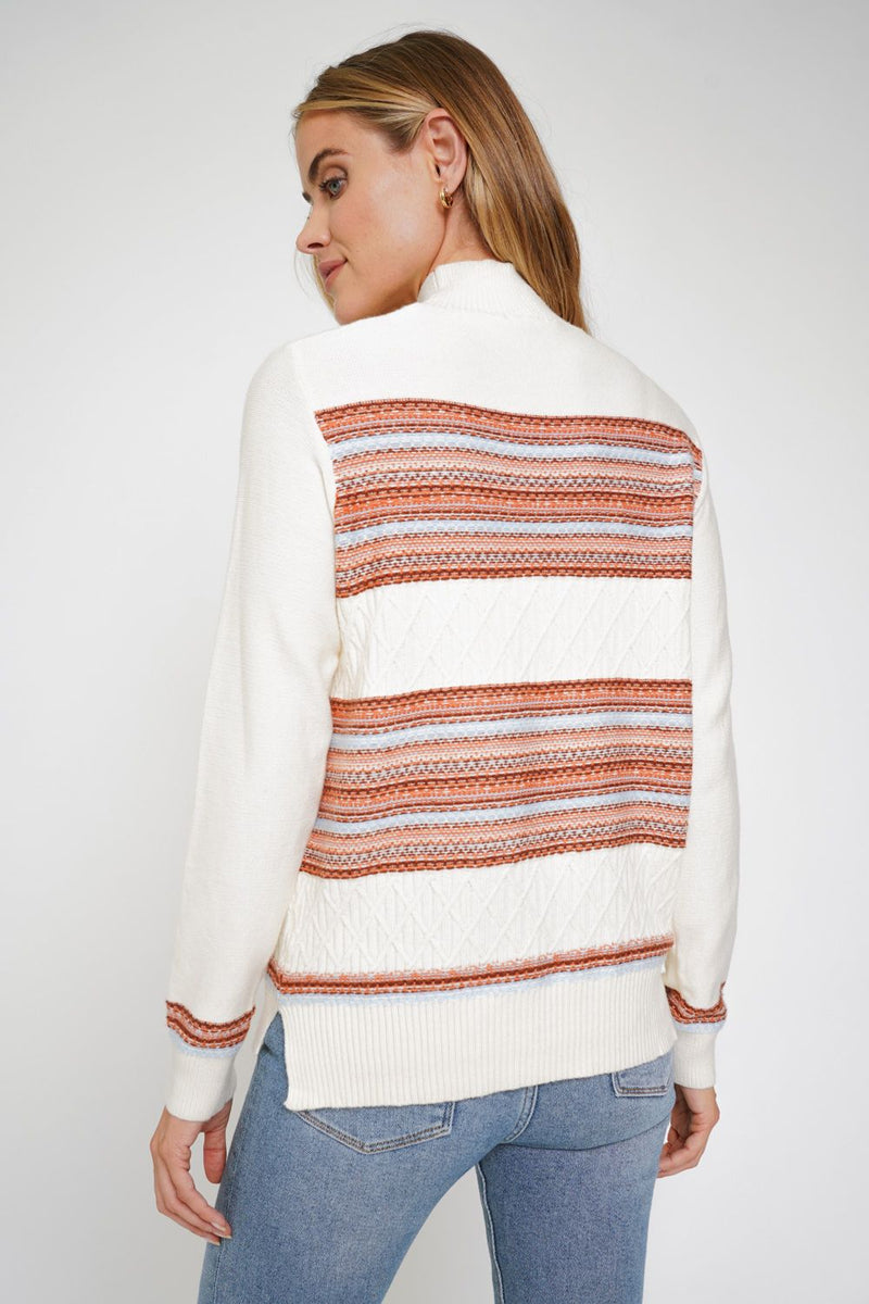 Multicolor Mix Stripe Pullover Sweater