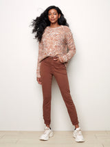 Frayed Hem Denim Pant Toffee