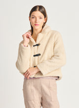 Sherpa Toggle Closure Jacket Oatmeal
