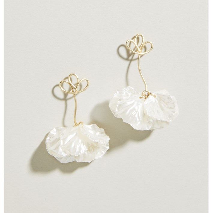 Corolla Stem Earrings - Pearl