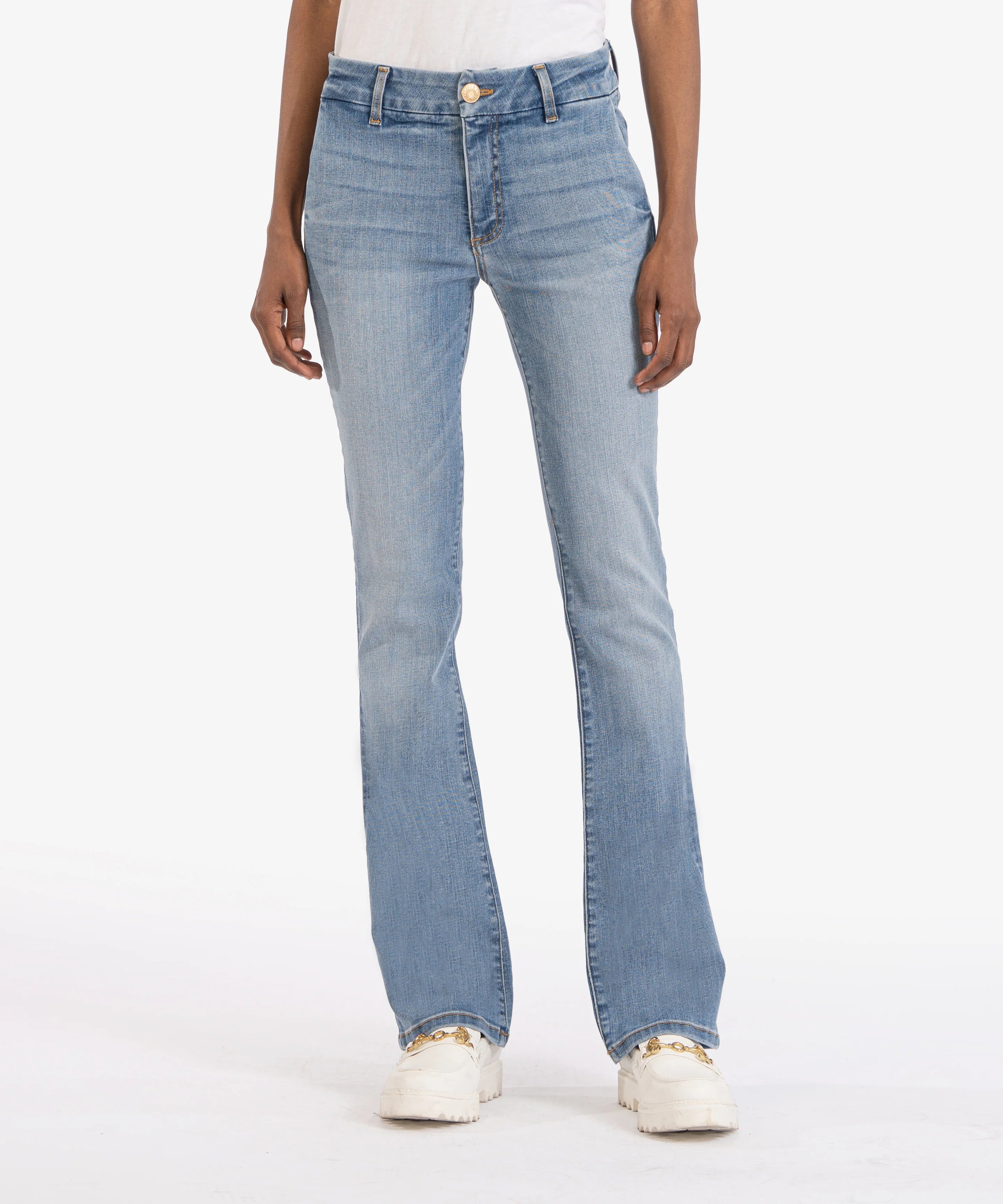Natalie Back Welt Pocket Mid Rise Flare Jeans Moment