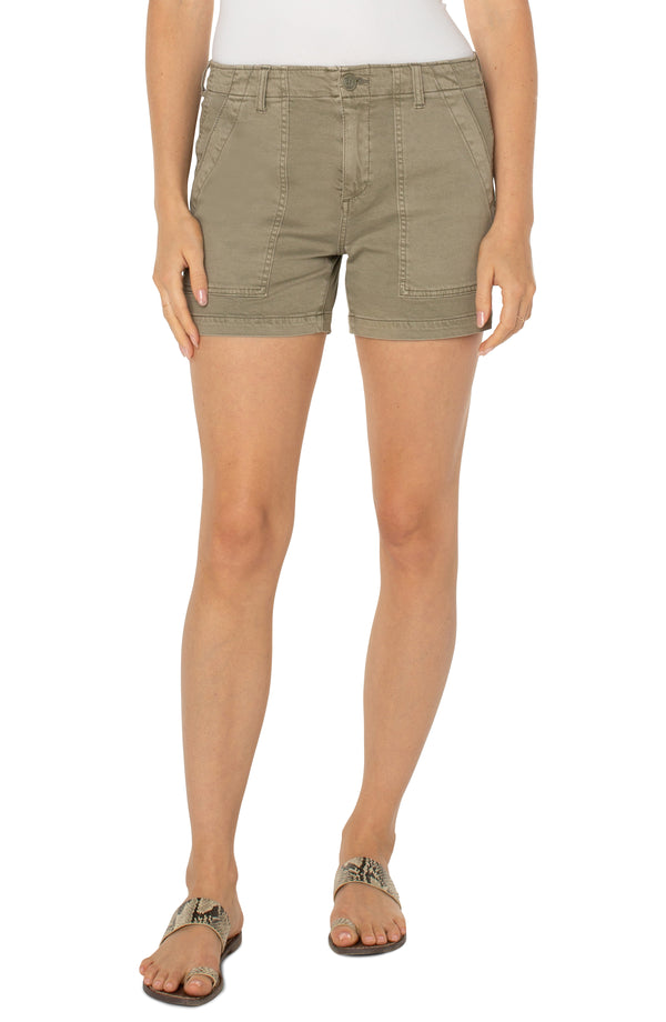 Utility Flap Pocket Shorts Pewter Green