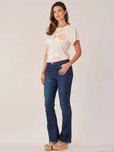 Indian Floral Dyed Boyfriend Tee Oatmeal Multi