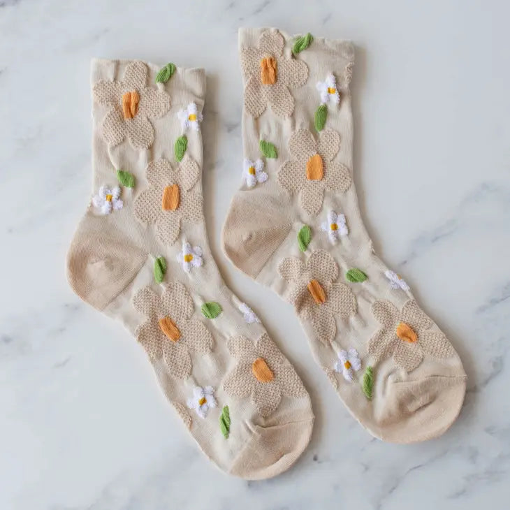 Big 3D Daisy Socks
