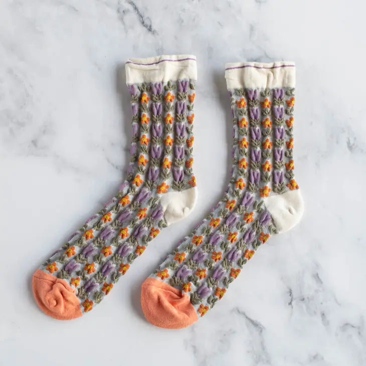 Vintage Floral Casual Socks