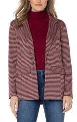 Princess Dart Boyfriend Blazer Mulberry Houndstooth