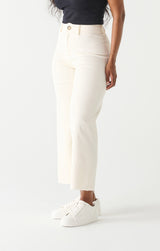 Super High Rise Culotte Pants Off White Wash