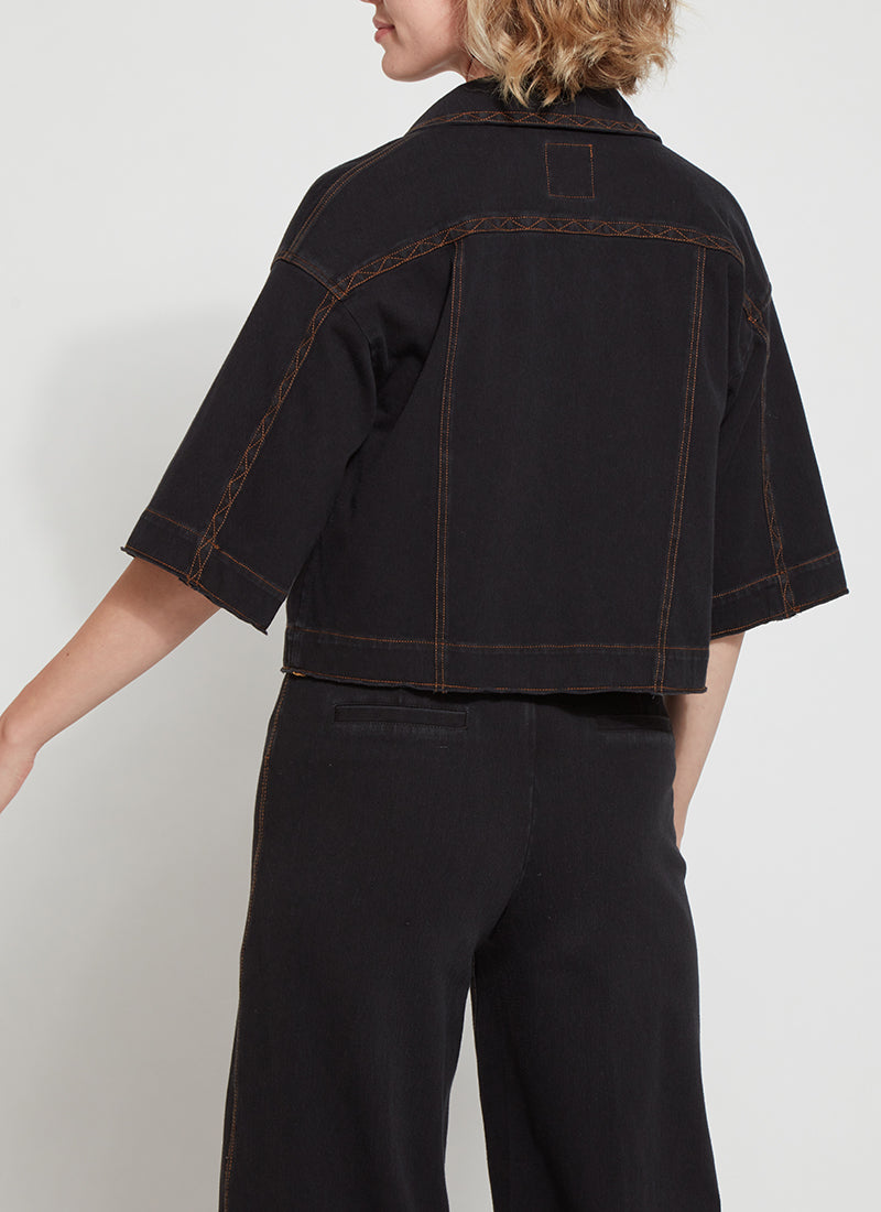 Peoria Crop Denim Jacket Midtown Black