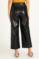 Sparkle Leather Wide Leg Pant Black