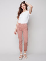 Frayed Hem Denim Pant Nougat