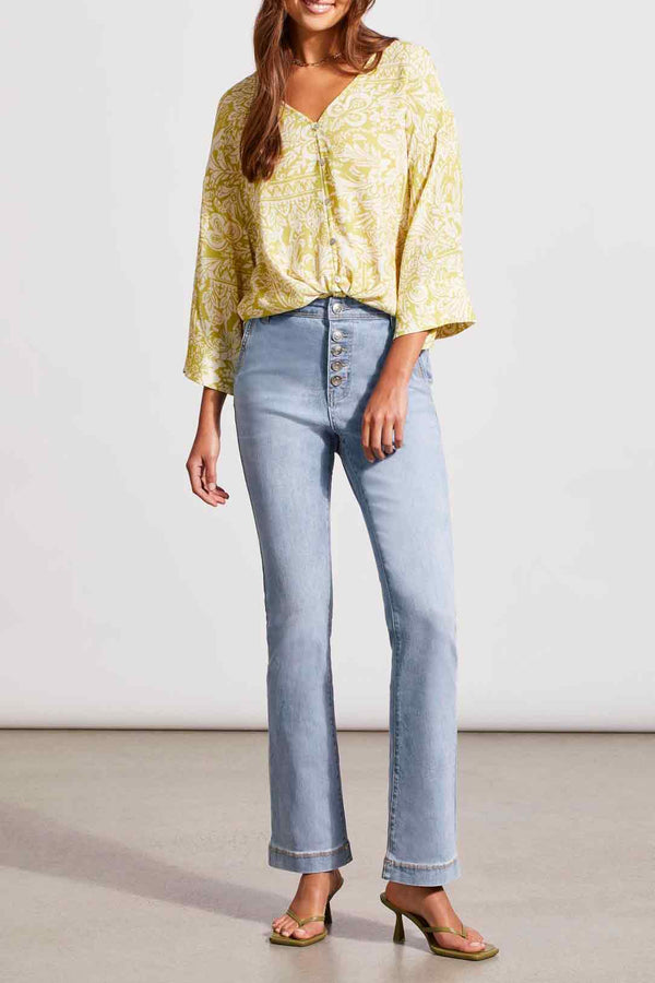 Brooke Shank Button Fly Micro Flare Jeans Beach Wash