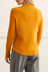 Button Down Embroidered Henley Top Goldleaf