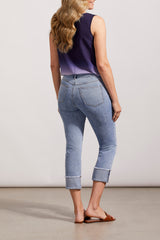 Audrey Straight Cuffed Capri Sweet Blue